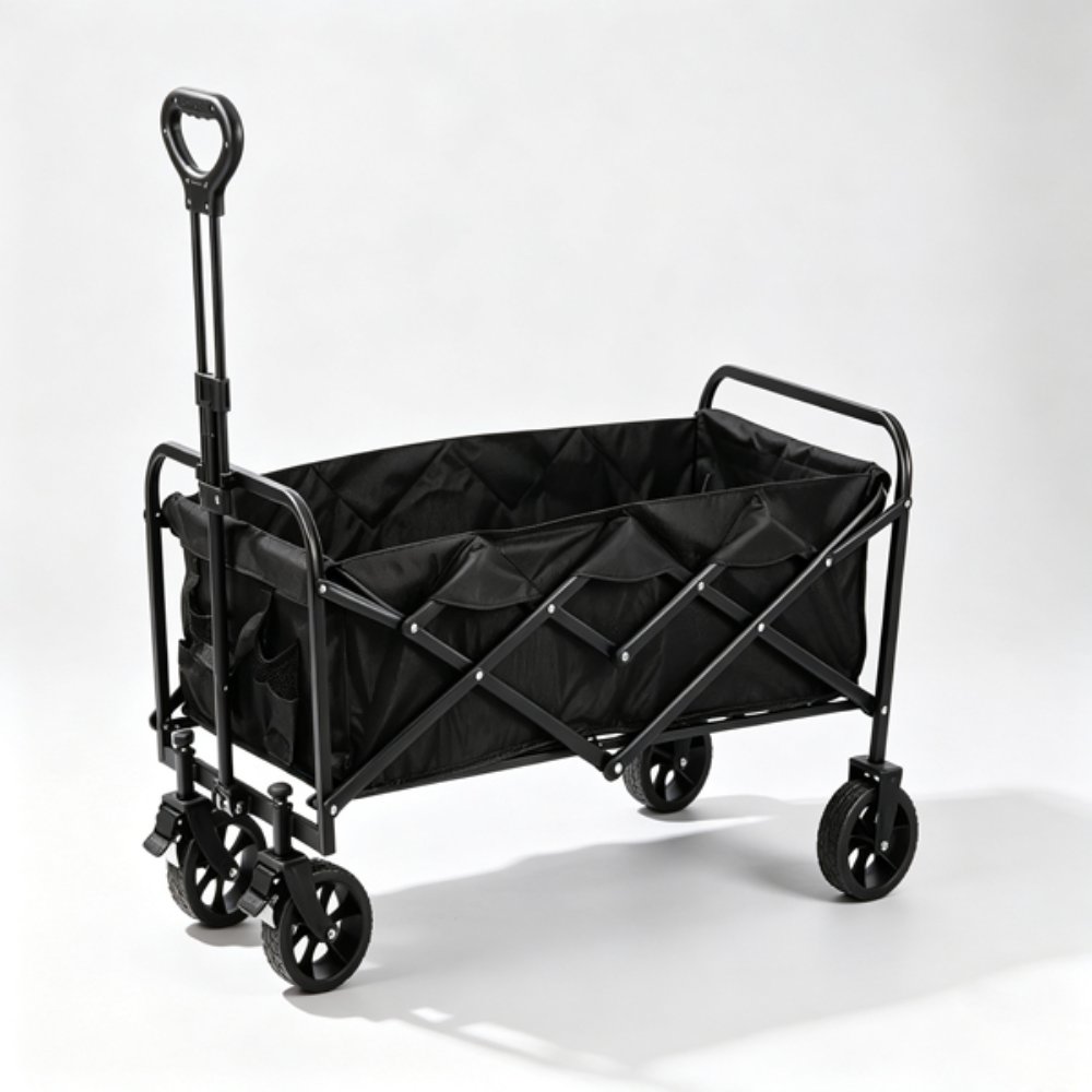 Outdoor utility wagon 7-inch Heart-Cross Black Rear Rack